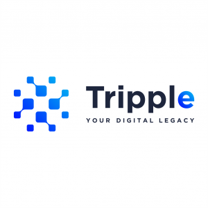 This is the Tripple logo.  The symbol to the left emphasizes connections gained and maintained.  'Your Digital Legacy' are the word's below the text.  This describes the services of our company:  organizing, establishing and propagating your digital legac