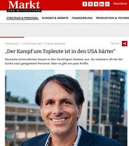 Tilman Bender interview with German "Markt und Mittelstand" Magazine