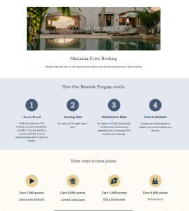 Luxuria Vacations loyalty program powered by Zinrelo