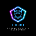 Logo for Fiero smm shows jaguar in center with text reading Fiero Social Media & Marketing