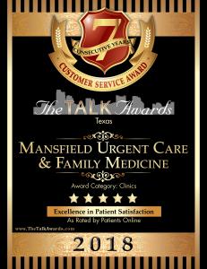 Mansfield Urgent Care 2018 Talk Award