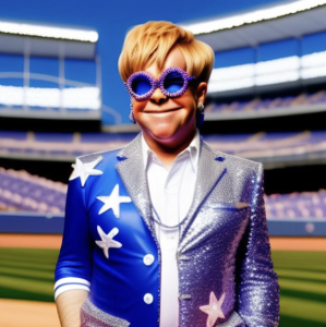 Digital Painting of Sir Elton John by Ruth McCartney