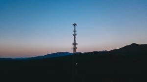 Photograph of Great Smoky Mountain Cell Tower at Dusk