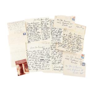 Group of six 1966-1967 handwritten letters from Maud Lewis to John Kinnear, a London, Ontario artist and friend who worked as an agent for Ms. Lewis in the late 1960s (CA$9,440).