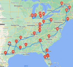 America Tour Map