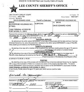 Lee Sheriff SERVES NATIONAL CAR RENTAL