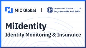 MIC Global and New India Assurance logos, with 'MiIdentity Identity Monitoring and Insurance' title below.