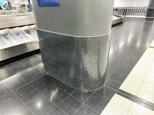 column in terrazzo, terrazzo tiles replicated with poured-in-place terrazzo