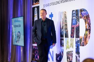 Erel Margalit, Founder and CEO of JVP, at the 2024 JVP Annual Meeting in New York on March 2, 2023. (Credit: Itzik Belenitzki)