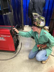 students were timed and judged on their ability to weld a miniature submarine