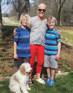 Mom facing cancer with two boys at her side