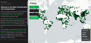 Screenshot of the landing page of the Atlas of Sustainable City Transport.