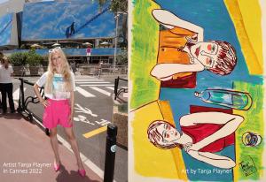 Fine Art Cannes Biennale shows art by Tanja Playner, Maka Dadiani, Rebeccah Klodt during the Cannes Film Festival time
