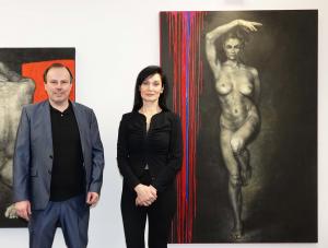 Curator Heinz Playner and artist Maka Dadiani