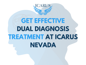 A concept pic of silhouettes of heads shows the concept of Icarus Nevada offers proven treatment programs for co-occurring disorders