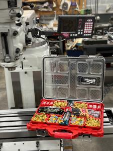 picture of a low profile Milwaukee Packout kit filled with edible treats
