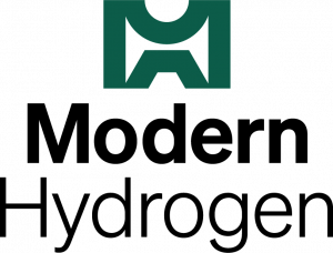 The Modern Hydrogen logo is an emerald green symbol over the name of the company. The Modern Hydrogen logo (symbol) provides a confident, strong, and conceptual image to clearly differentiate itself in the marketplace. While forming an abstract “M”, the m