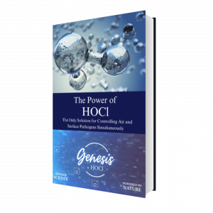 Cover of Ebook with HOCL molecule and their corresponding symbols from the Periodic Table of Elements