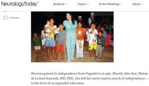 Dr. Mateja de Leonni Stanonik in NEUROLOGY TODAY Magazine.