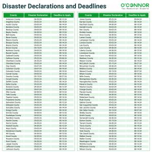 Property owners in Texas impacted by recent weather disasters may be eligible for substantial property tax relief in 2024.