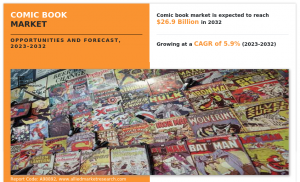 Comic Book Market is slated to increase at a CAGR of 5.9% to reach a valuation of US$ 26.9 billion by 2032