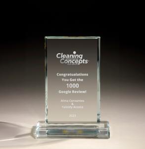 Cleaning Concepts 1000th Google Review Trophy
