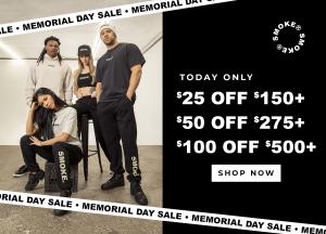 SMOKE, a dynamic brand that transcends traditional boundaries by effortlessly fusing elements of lifestyle, luxury, and streetwear, announces its first-ever Memorial Day sale.