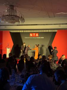 Nish Kotecha, Exec Chair & Co-Founder receiving NTA award on Thursday 23/5/24 at Grosvenor Square, London