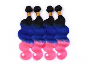 Ombre Remy Hair #1B/Blue/Pink