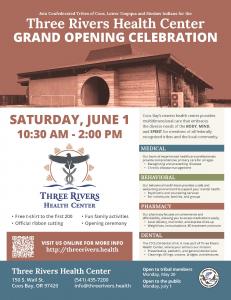 Three Rivers Health Center Grand Opening Flyer