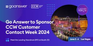 Go Answer will be at CCW 2024, from June 3-6. Come see us at Booth 213 to see how we can increase your customer satisfaction.