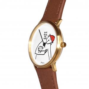 Don't Think Too Much in Brass from Maira Kalman + Projects Watches