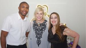 Cosmetic Dentist Dr. Radwa Saad with Global Fragrance Expert Sue Phillips and Olympic Wrestler Nathan Jackson