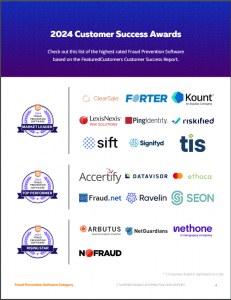 The highest rated vendors according to the Spring 2024 Fraud Prevention Software Customer Success Report are:
