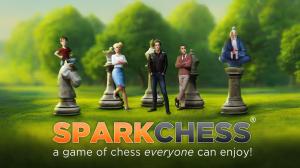 SparkChess promotional image showcasing its AI characters