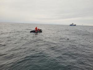 On expedition in the Baffin Bay in the Arctic in collaboration with Indigenous commercial fisheries, Nunavut Fisheries Association, to collect eDNA samples to support local fisheries development.