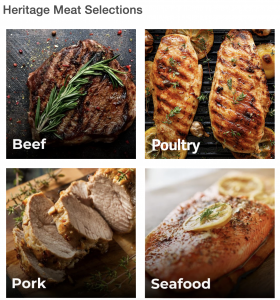 Beef, Pork, Chicken and Seafood