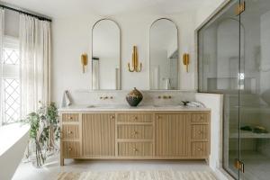 Custom-designed reeded alder bath vanity