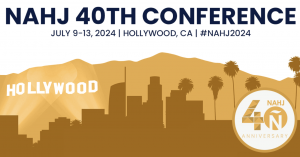 Logo of NAHJ 40th anniversary conference July 9-13, 2024 in Hollywood, CA