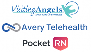 Visiting Angels, Avery Telehealth, & PocketRN Logos