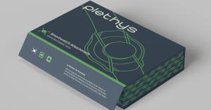Picture of packaging for a smartwatch attachment to resolve sensor issues causing biometric reading problems. Plethys expects the Universal Elastic Lens to launch on Amazon in October 2024.