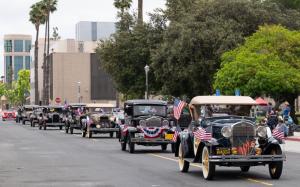 Vintage Model T Ford cars owned and proudly driven in the parade by members of the Orange County Model A Ford Club. Photo by Todd Herczeg