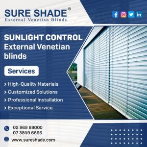 Sunlight Control External Venetian Blinds