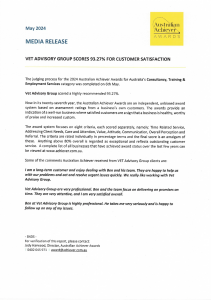 VET Advisory Group Scores 93.27% for Customer Satisfaction