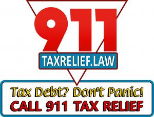 911 Tax Relief logo Tax Debt? Don't Panic! Call 911 Tax Relief