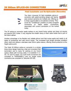 The only reusable Optix 3 X 900 um Splice-On Connectors Overview sold by DAStronix