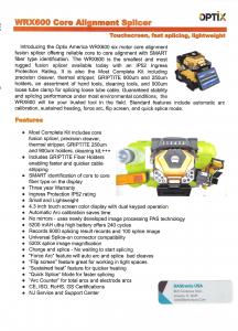 Optix-DAStronix Fusion Splicer with six motor core alignment with Smart fiber identification