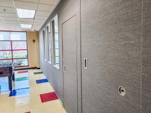 Stunning Transformation: The updated Acousti-Seal panels at YMCA Rocky Run highlight the impressive results of ModernfoldStyles' refurbishment efforts.