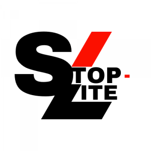 LED Safety Product company Stop-Lite's New Logo, featuring the words "Stop-Lite" and a large S & L
