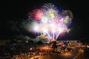 Fireworks burst along St. Augustine's Bayfront